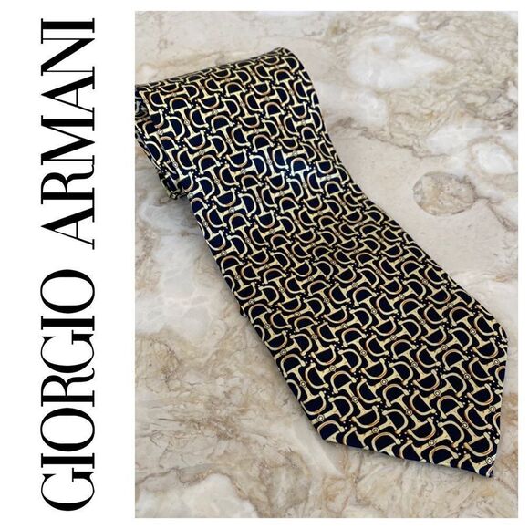 Giorgio Armani Other - Giorgio Armani 100% Silk Tie Classic Horse Bit Print